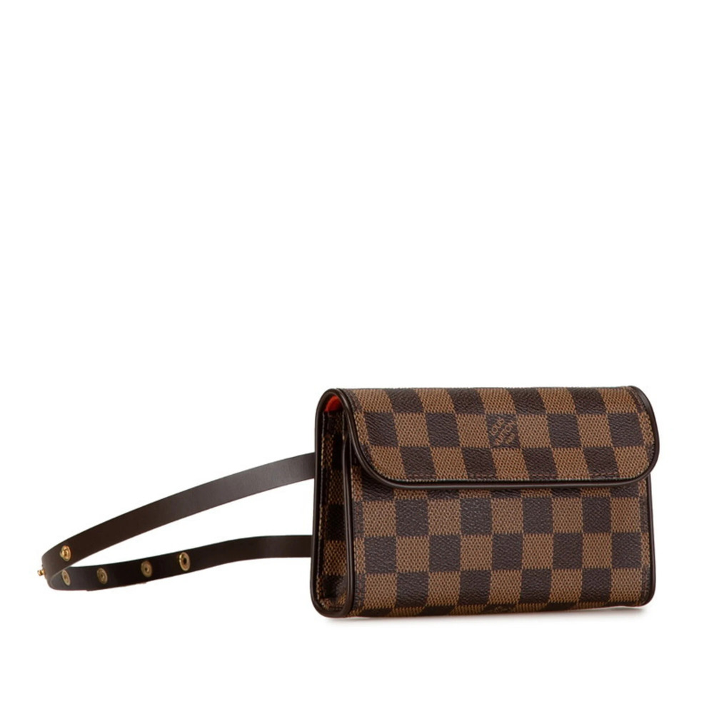 LOUIS VUITTON Brown Damier Leather Pochette Pouch - Picture 2 of 8